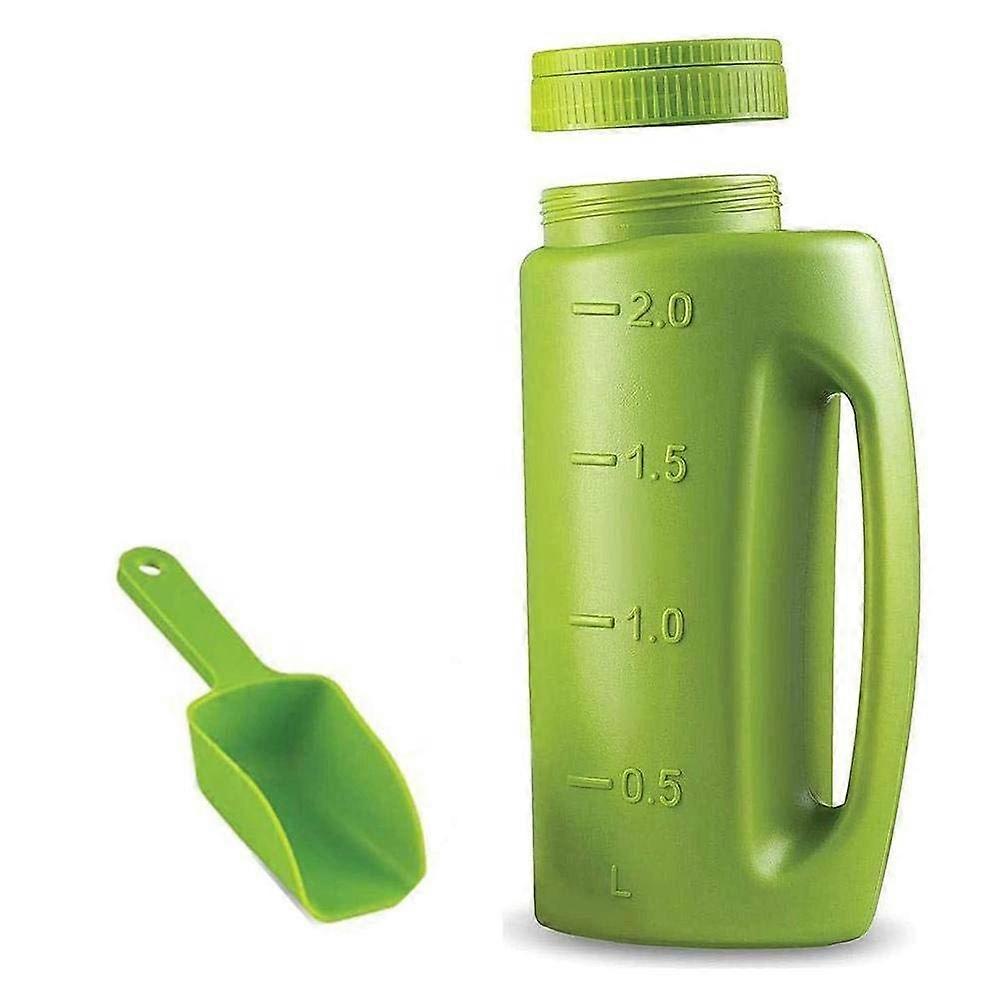 2L Spreader with Adjustable Hole Size, Convenient for Fertiliser, Lawn Seeds, Road Salt, Insect Repellent and More with Scoop