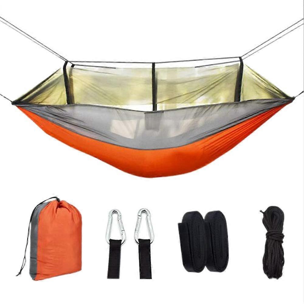 Portable Camping Hammock with Anti-Mosquito Mesh, Lightweight Outdoor Hanging Mat, Durable and Breathable Design