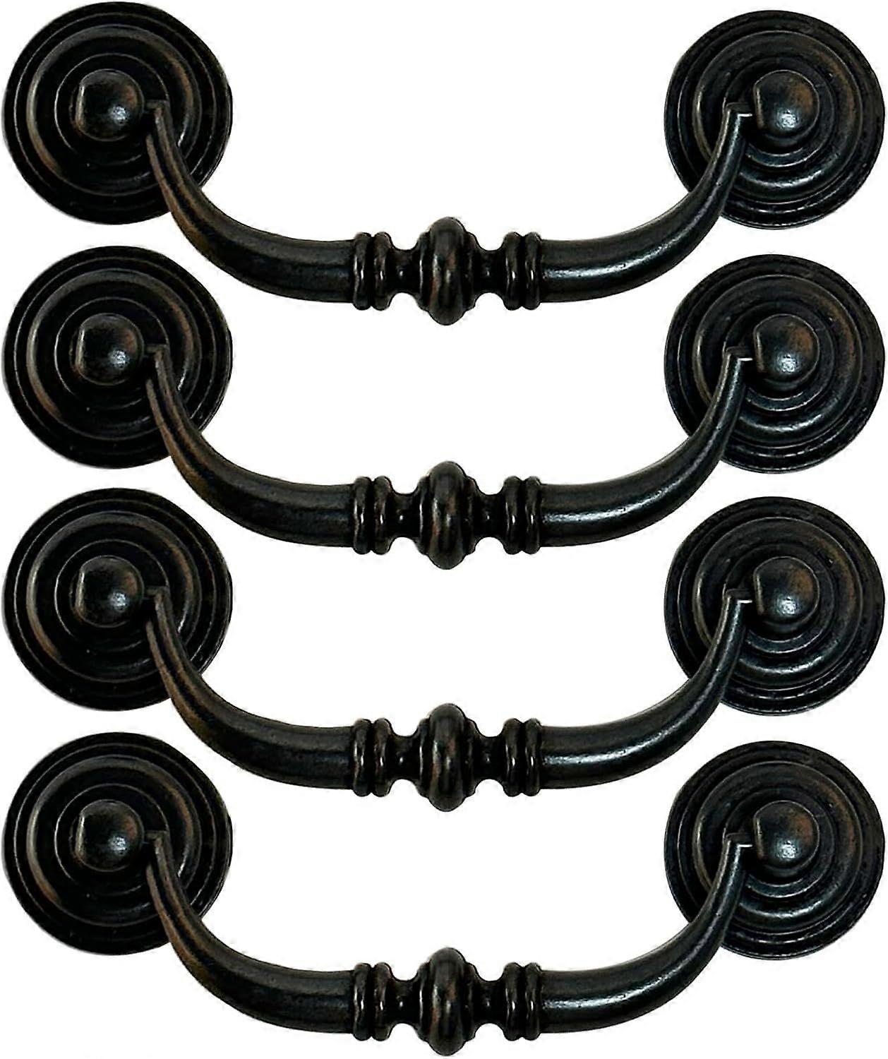 Pcs Drawer Pulls Antique Style with Screws Hook Retro Decorative 12.5cm Kitchen Black