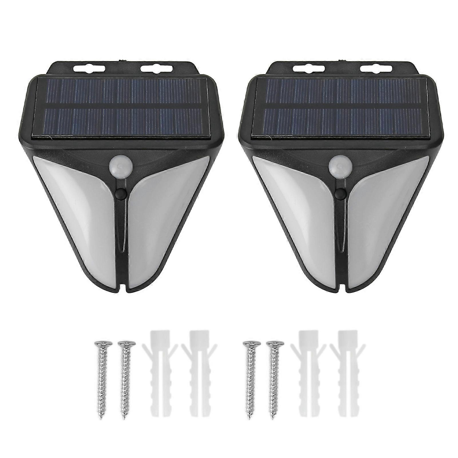 2 Pack Solar Lights with Motion Sensor, Sound and Light Alarm, 4 Modes, Waterproof, for Home and Garden