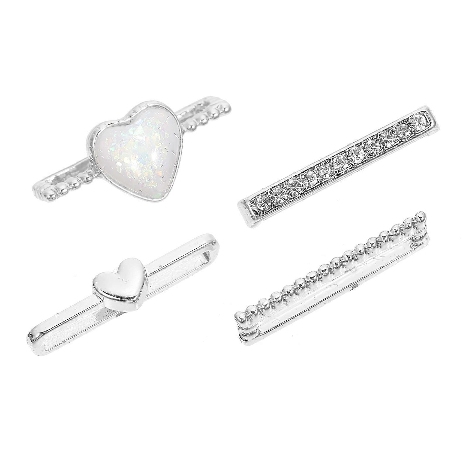 4pcs Silver Watch Strap Charms for Smartwatch Bands Durable, Lightweight, Stylish Decorative Loops for Personalizing Watchbands