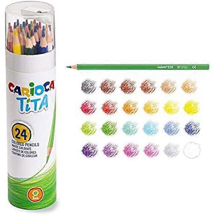 Colored crayon - Carioca - TITA Mina 3 mm - Metal case - Hexagonal shape - Multicolored