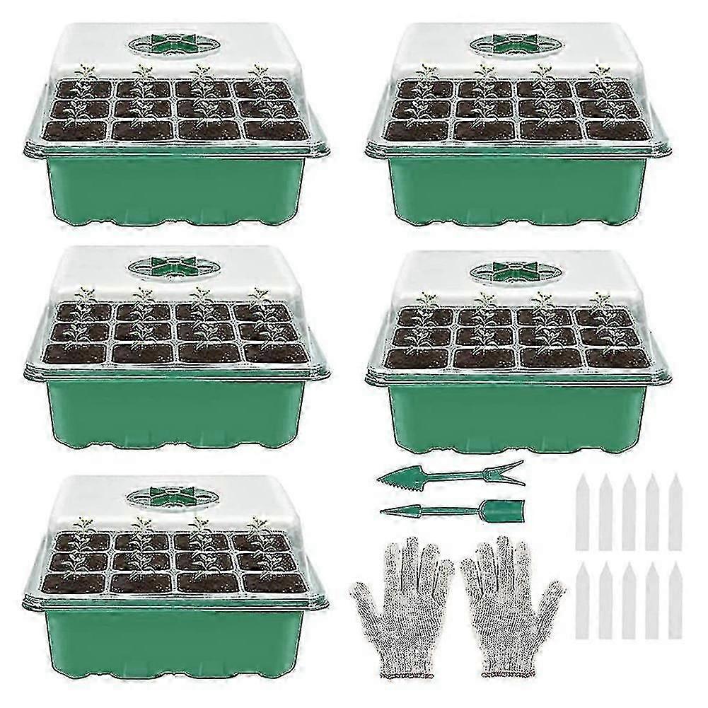 5-Pack Seed Starter Tray Kit, Plant Growing Starter Set