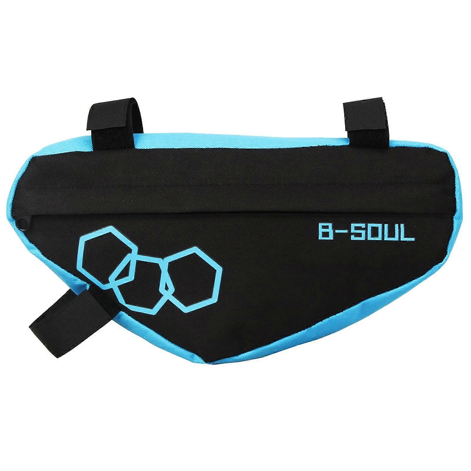 Mountain bike frame front tube bag, triangular bicycle saddle bag, practical bicycle storage bag, bicycle part blue Ref: 9376
