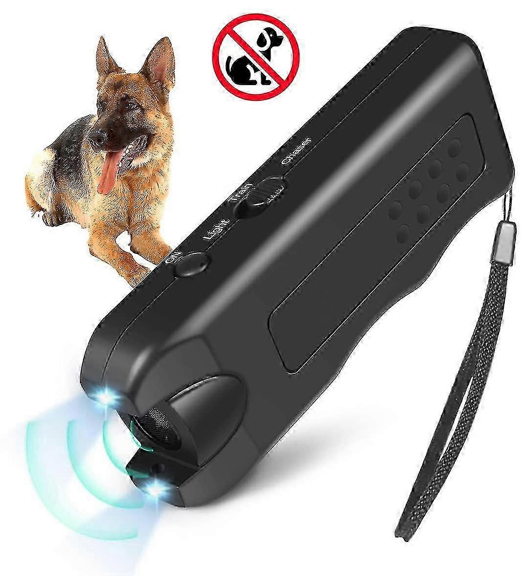 Anti Barking Control Device, 3-in-1 Dual Sensor Ultrasonic Dog Bark Deterrent with LED Light - 33ft Range, Ultrasonic Dog Chaser, Dog Whistle to Stop