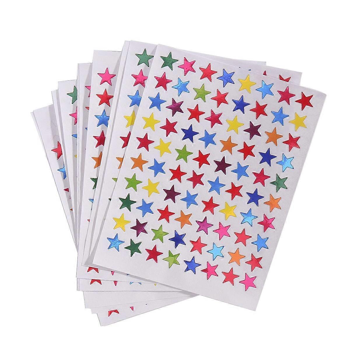 Self Adhesive Star Stickers Star Stickers Diy Crafts Home Made Cards Posters Decoration Assorted Color 1.00X1.00X0.10CM Paper 6 Packs
