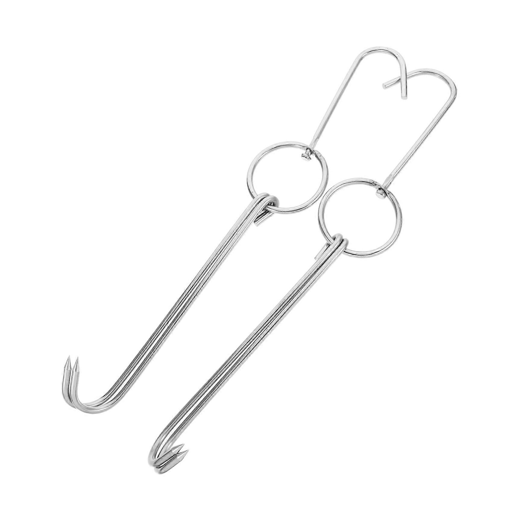 Stainless Steel Hooks Set of 2 for Hanging Meat, Grill and Oven Use, Heavy-Duty Cooking and Butchering Hooks