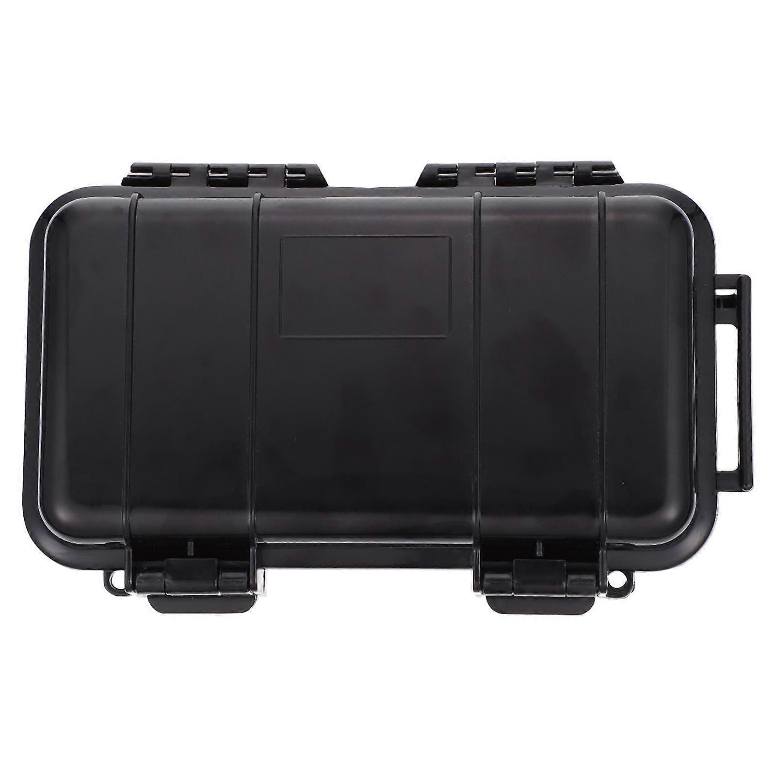 Shockproof Outdoor Survival Storage Case Camping Rectangular Black 17X11CM Waterproof 1Pc