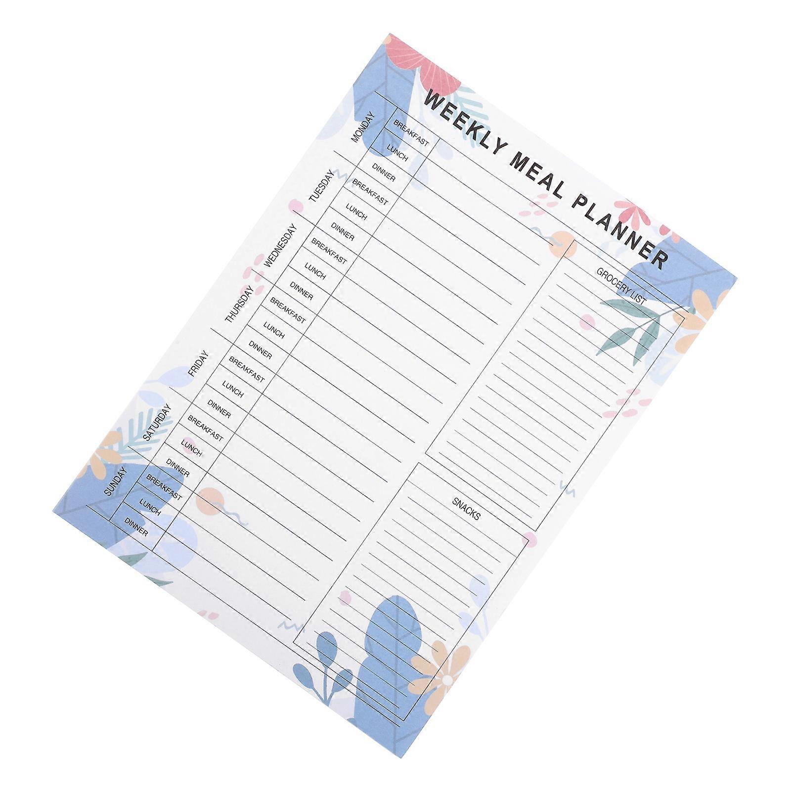 Meal Planner Notepad, Undated Sheets for Grocery Lists, Weekly Menu & Recipe Organization, Tear Off Daily Planning Pad for Meal Prep & Shopping