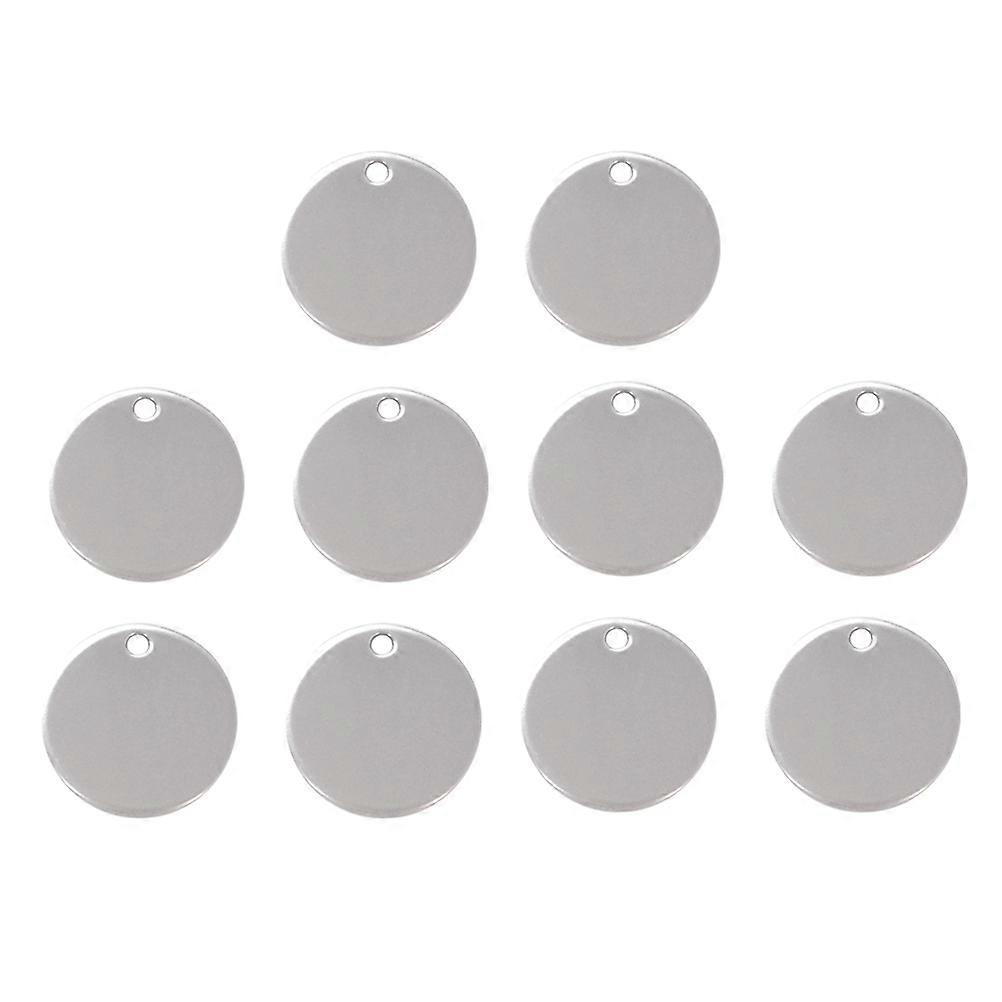 Stainless Steel Round Pet ID Tags for Dogs & Cats – Engravable Name Tags for Personalization & Keychain DIY (10 pcs)
