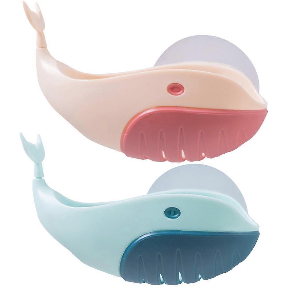 Whale Soap Box Kitchen Accessories Wall-Mounted PP Material Organizing 2Pcs