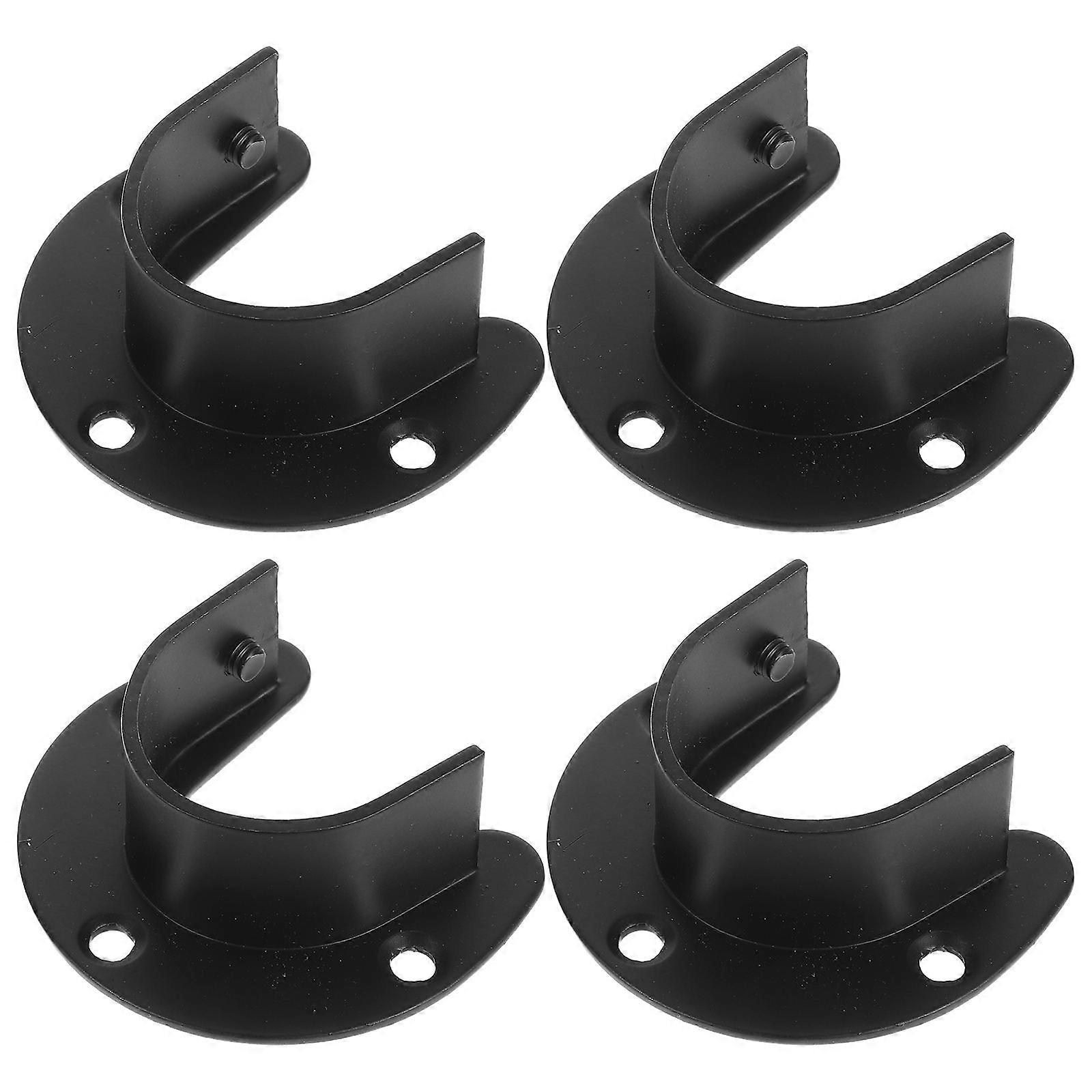 クローゼットロッドサポートブラケットステンレス鋼丸壁マウントシャワーカーテンロッドホルダーワードローブポールフランジソケット4個