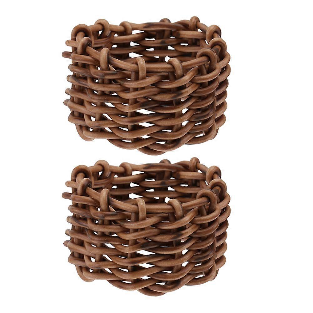 Rustic Farmhouse Napkin Rings Rattan Material Napkin Fixing Wedding Parties 2Pcs