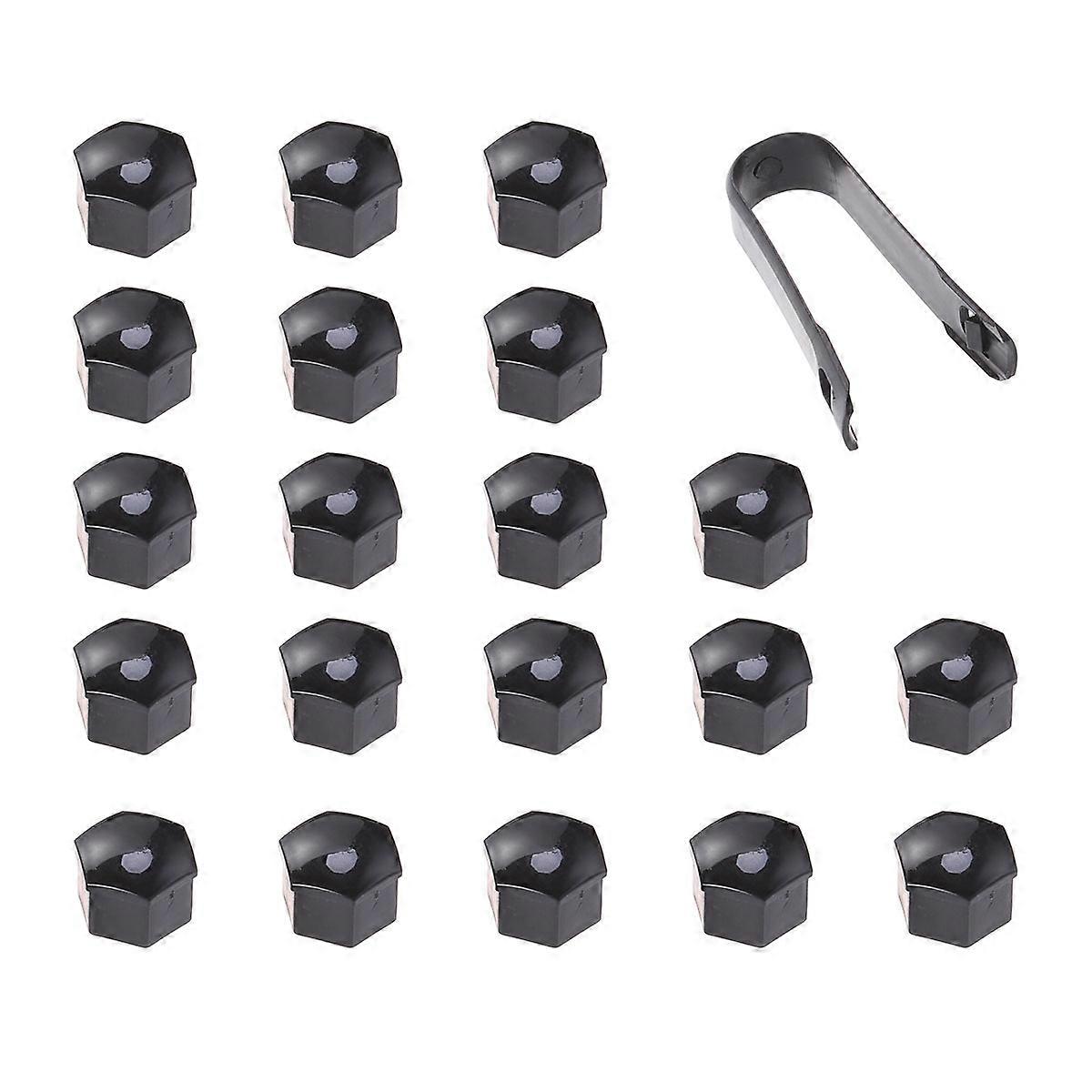 Wheel Bolt Guard Hexagonal Black 21mm Bolt Head Protection 21Pcs