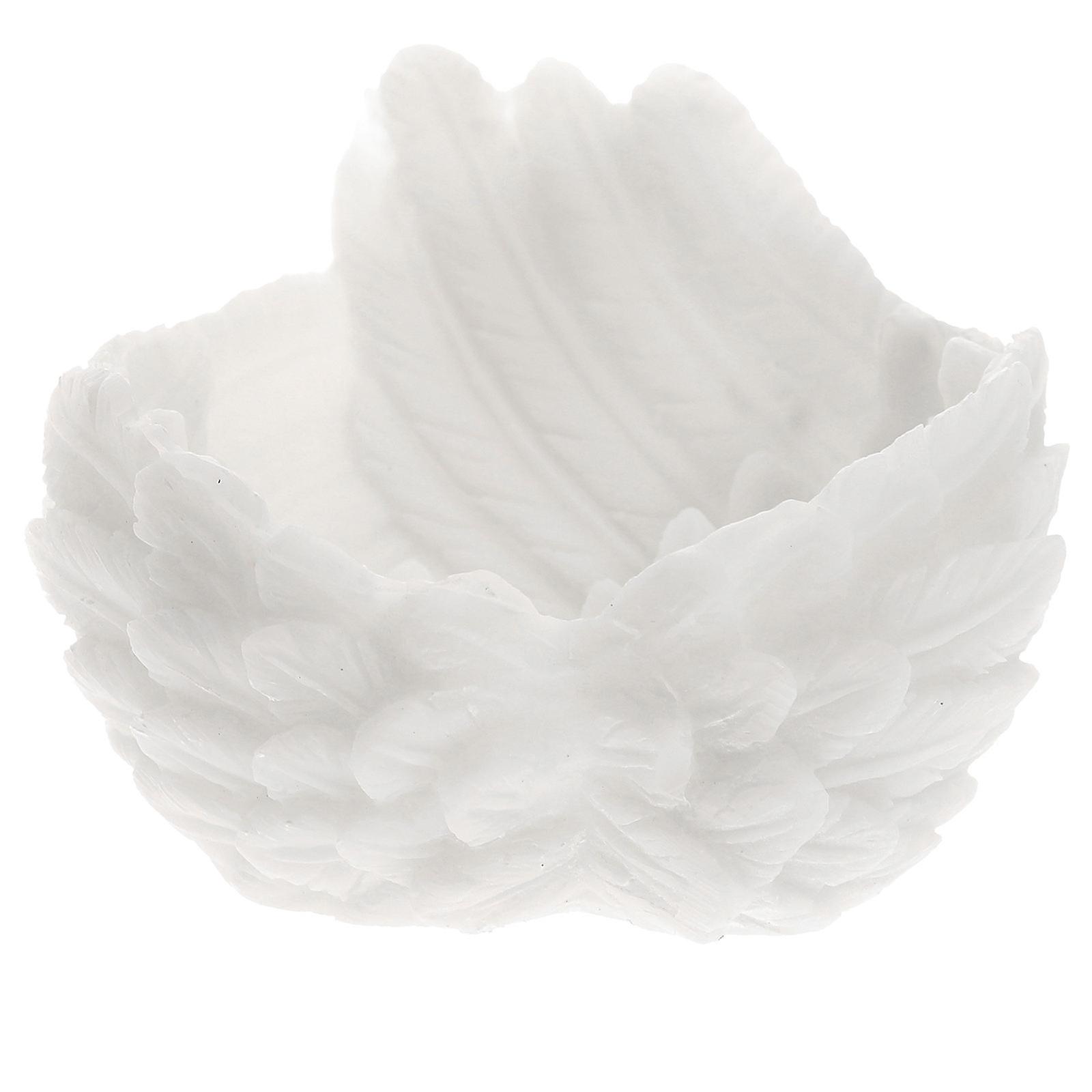 Krystallkule Stativ Vingeformet Elegant Design For Hjemmedekorasjon Hvit Harpiks 1Pakke