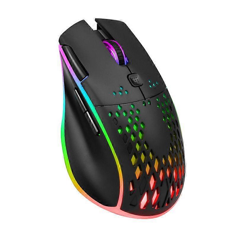 Wireless Rechargeable Cellular Gaming Mouse with RGB Light/Silent Click/Adjustable DPI Optical Gaming Mouse for Laptops