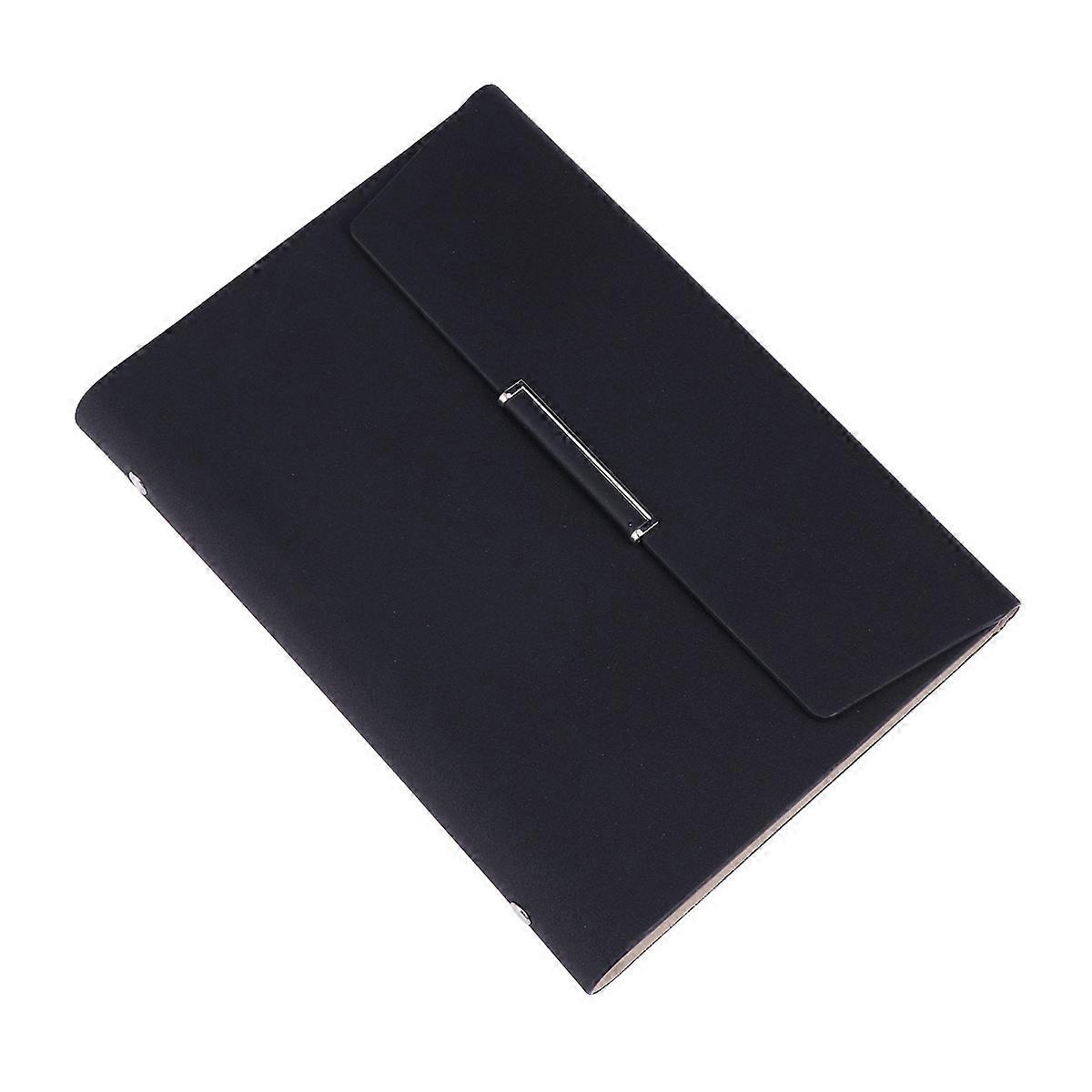 Black Looseleaf Notebook A5 Business Notepad with Multi-functional Design for Journalists 1Set