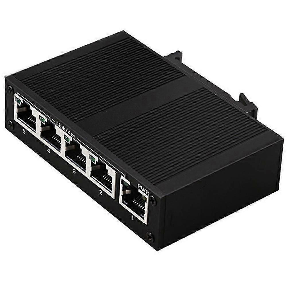 5 Port 100Mbps Network Industrial Grade Switch Unmanaged Rail Type Industrial Network Splitter EU P