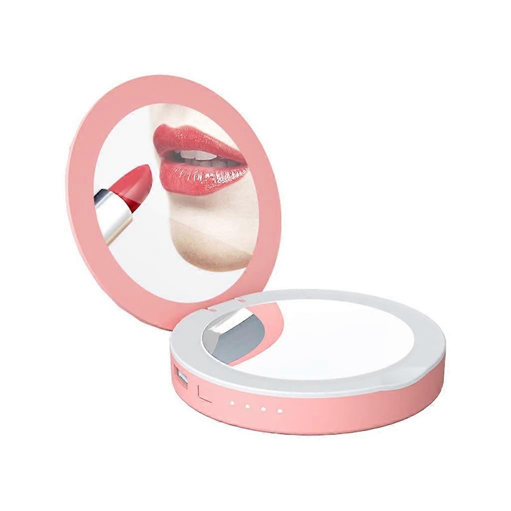 Mirror, Compact Mirror, Power Bank Makeup Mirror, Round Hand Mirror, Folding Mirror with Charging Cable