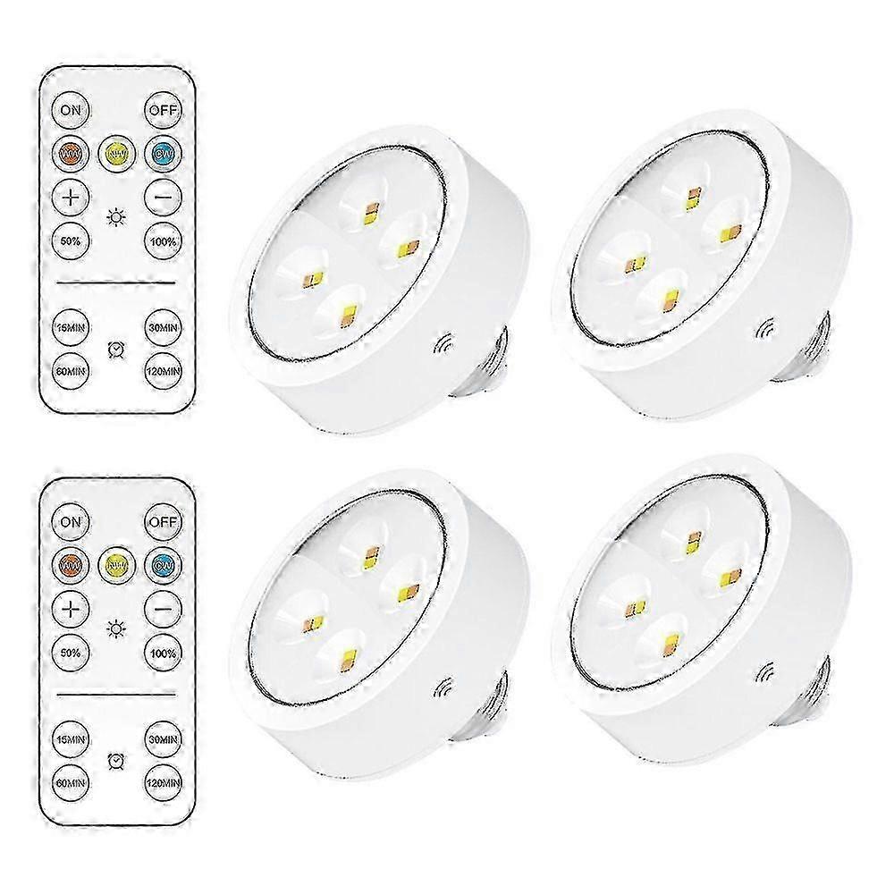 Battery Operated Light Bulbs With Remote, Battery Powered Led Puck Lights With E26 Screw In, Aa Battery Wireless Light Bulb For Non Electric Wall Scon