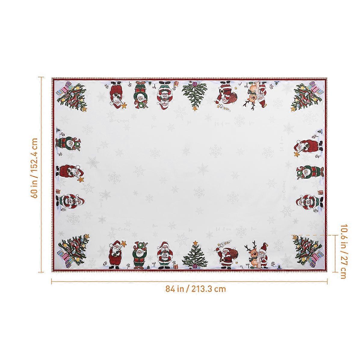 Christmas Table Cloths Rectangular Table Cover Waterproof Stain Resistant Dust Prevention 84 x 60 Inches Multi 1Pack