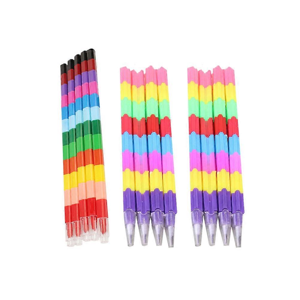 Crayon Pen Student Writing Tools 8 Different Colors Block Coloring Pencil Birthday 35Pcs Set