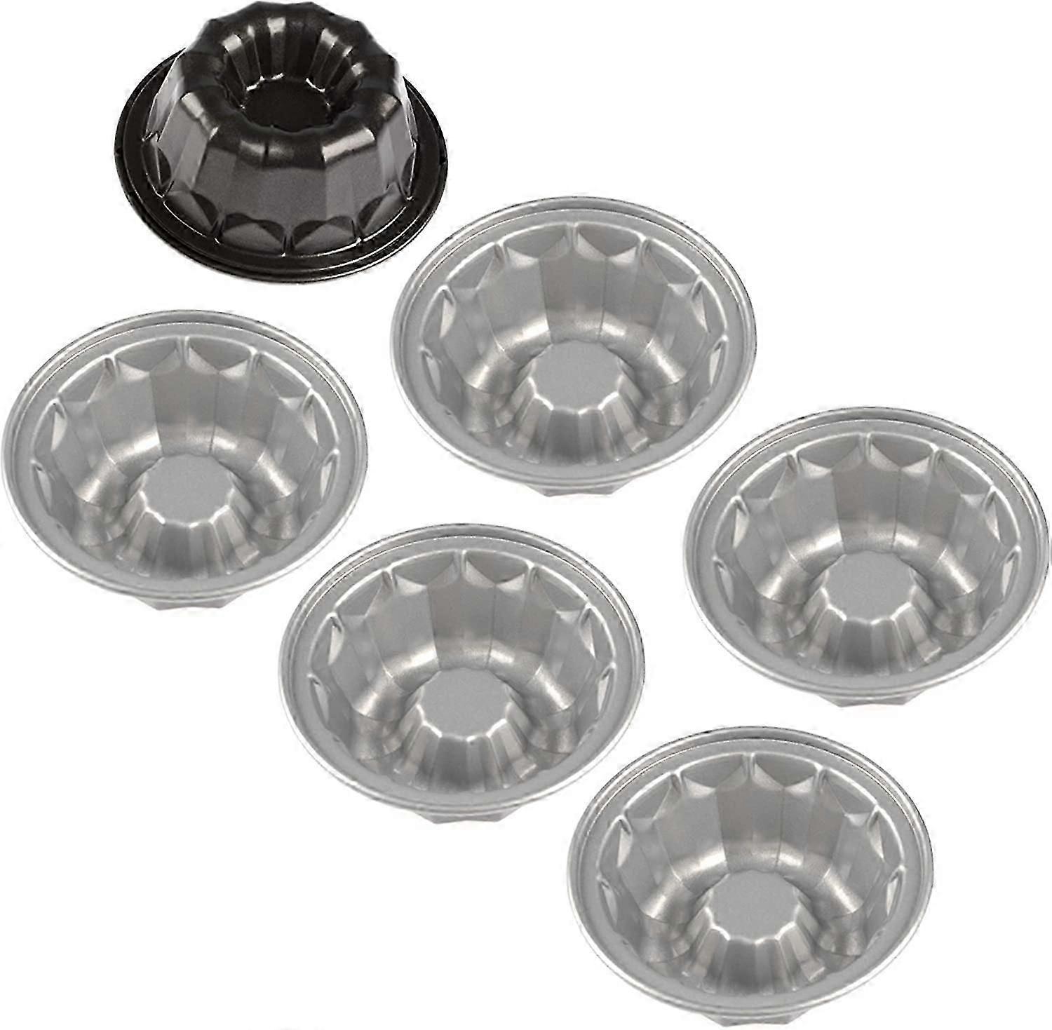 Mini Fluted Cake Tin,6-Piece 4.7-Inch