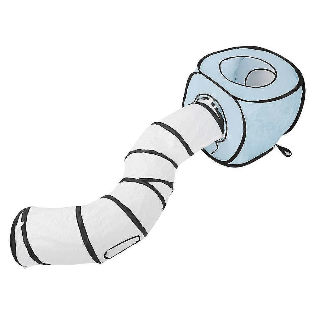 S Foldable Cat Tunnel, Collapsible Cat Toy, Blue Cat Tunnel, Hideaway for Kittens and Puppies