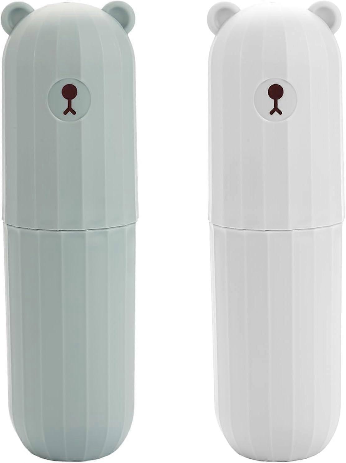 2Pieces Toothbrush Box, Plastic Children's Toothbrush Case