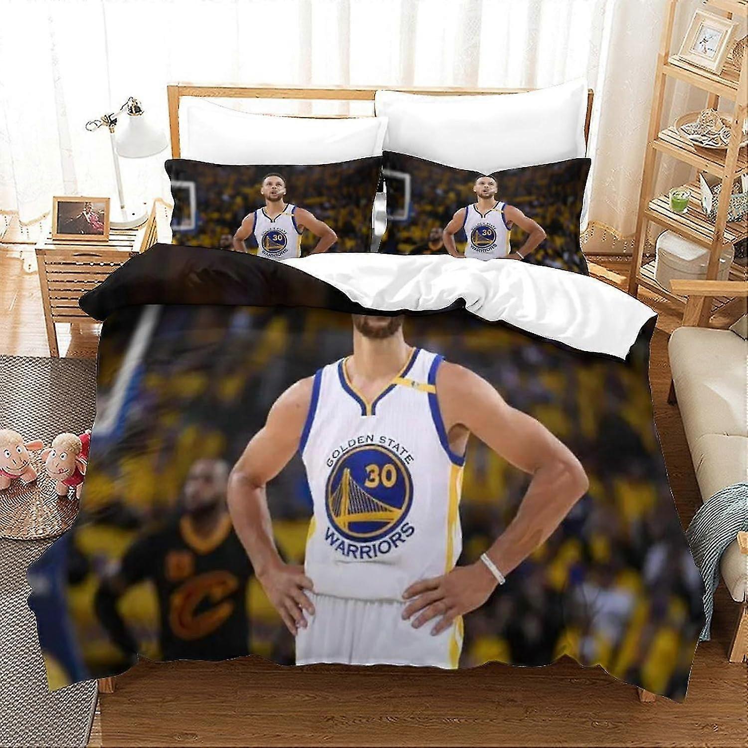 Capa de edredão de microfibra macia e bonita e conjunto de lençóis com fronhas para Basketball Superstar