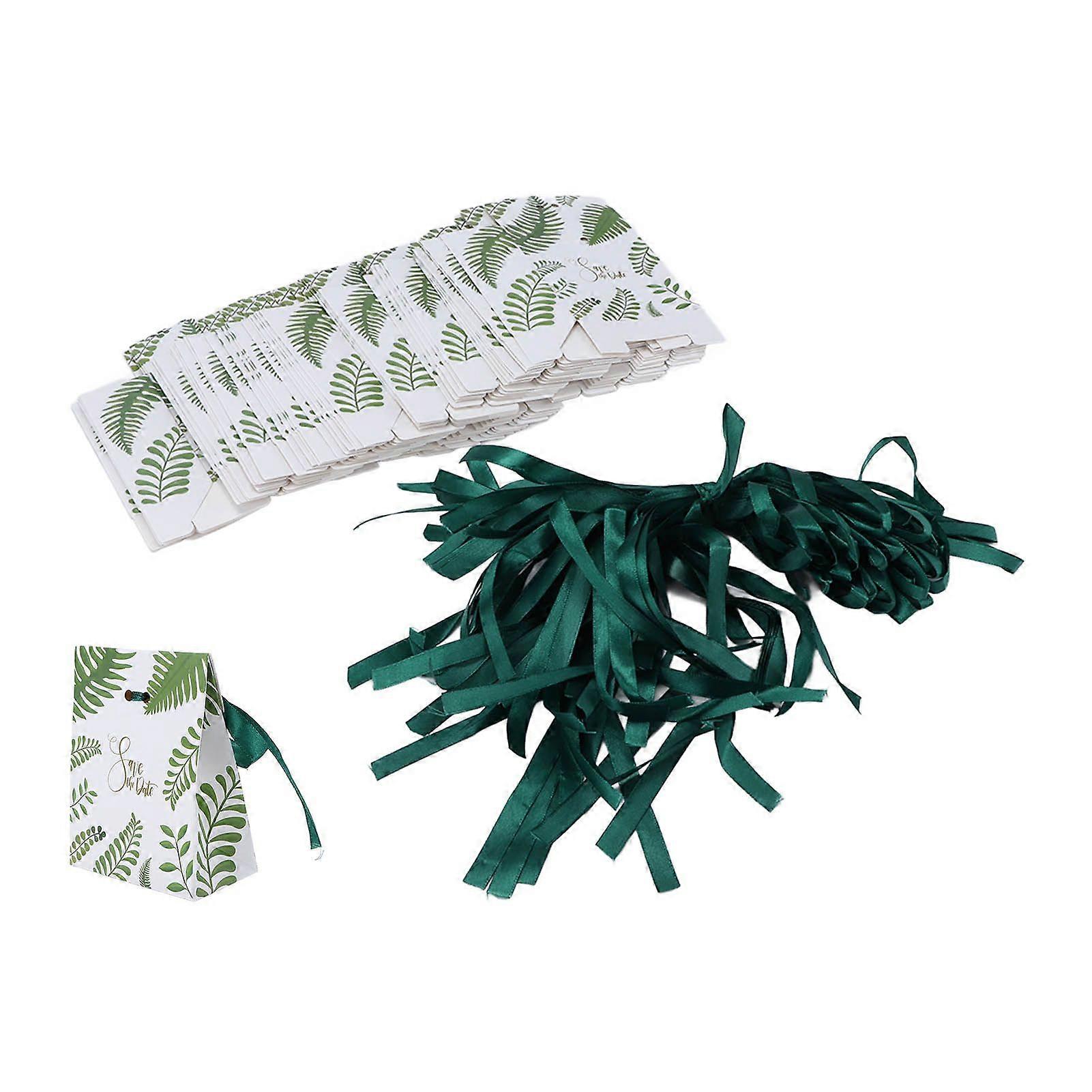 2025 dernier modèle 50 pcs faveur boîte-cadeau beau papier vert style concis