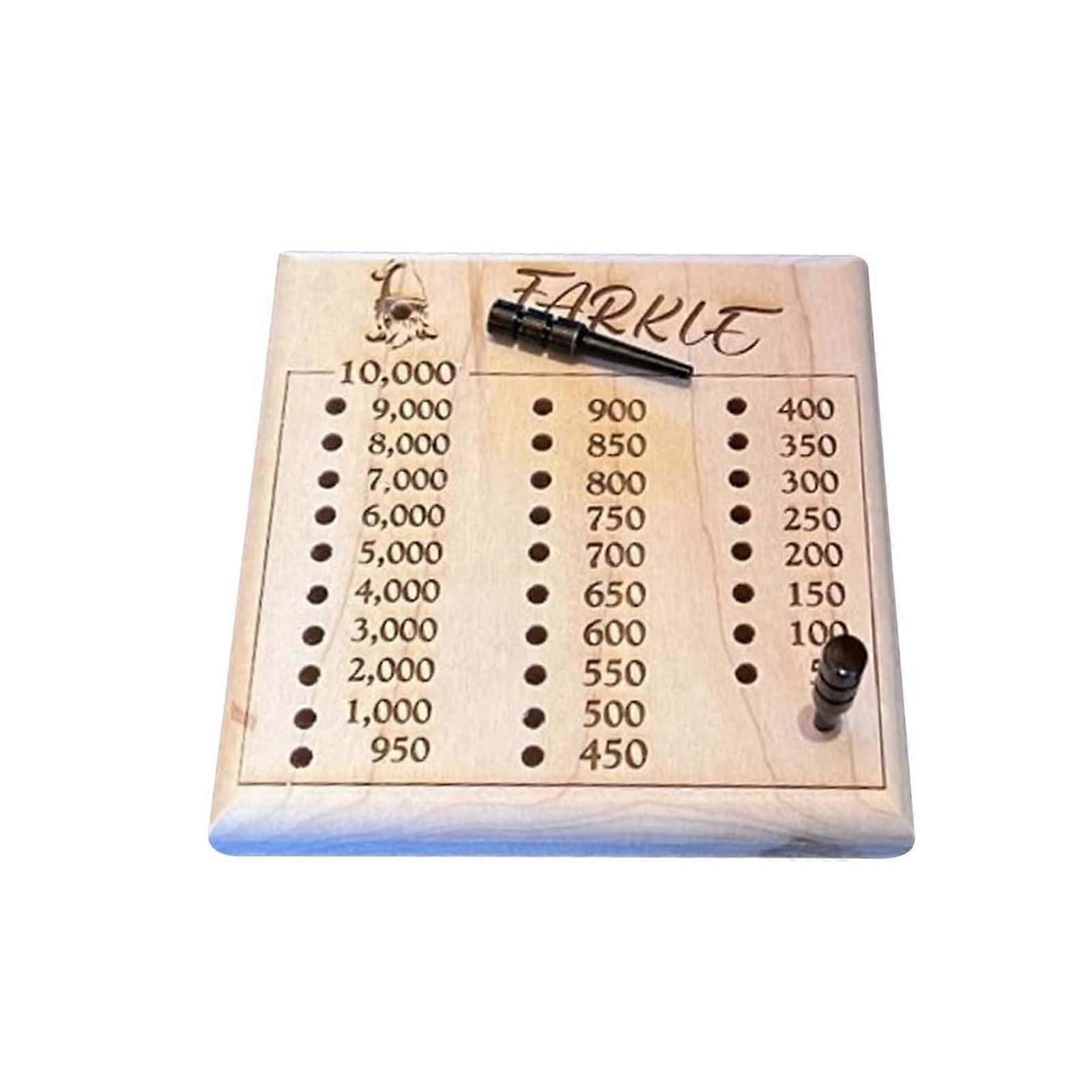 Wooden Dice Scoreboard Classic Family Game Round Fun Dice Board Game With Wooden Tray Score Pad Dice Tray Khaki 15x15