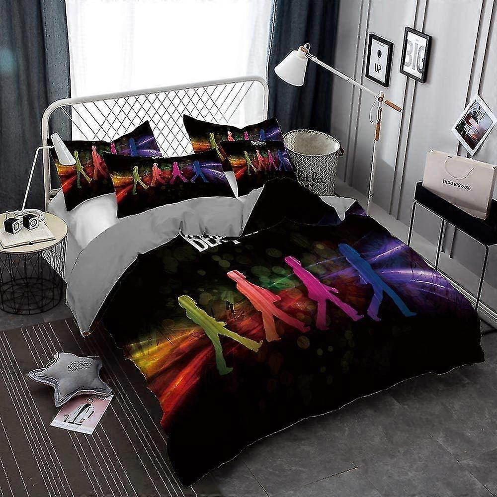 Capa de edredão com fronha de microfibra, conjuntos de cama com tema musical para crianças com fecho de correr