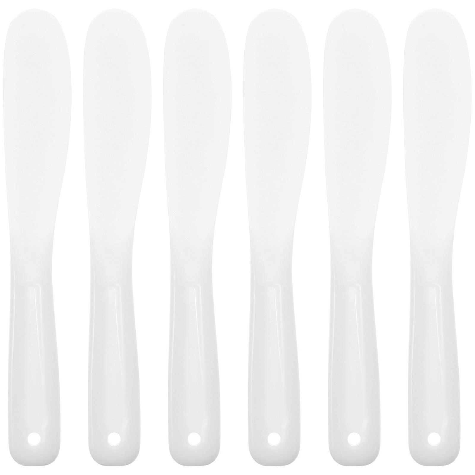 DIY خلط مستحضرات التجميل ملاعق محلات ماكياج النساء 20.50X3.00X0.60CM ملعقة بيضاء مسطحة 10 قطع