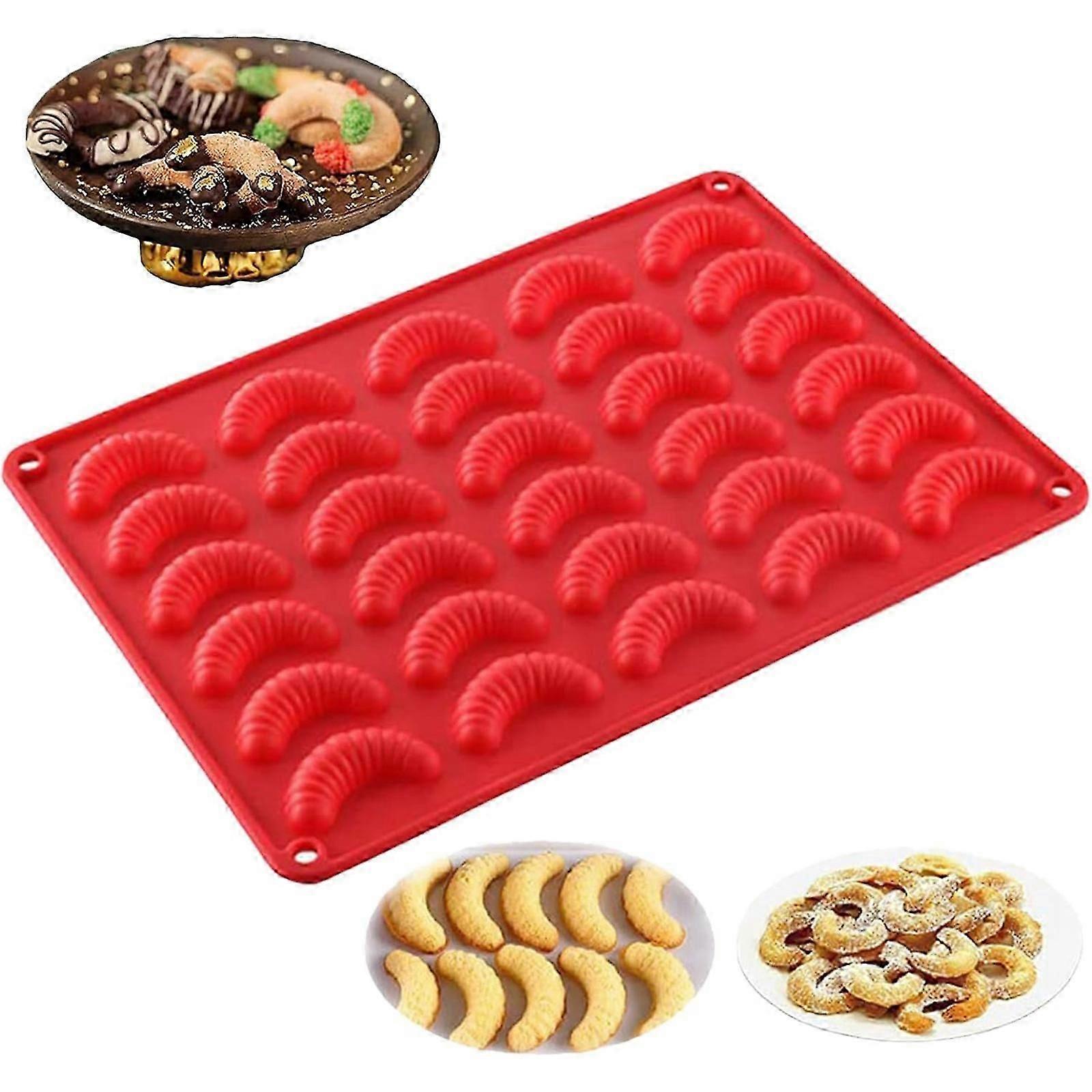 ケーキシリコーンベーキングモールド、チョコレート、パフェ、アイスクラフト、ケーキ、チョコレート、赤のための耐熱性30穴型ベーキングトレイ温度
