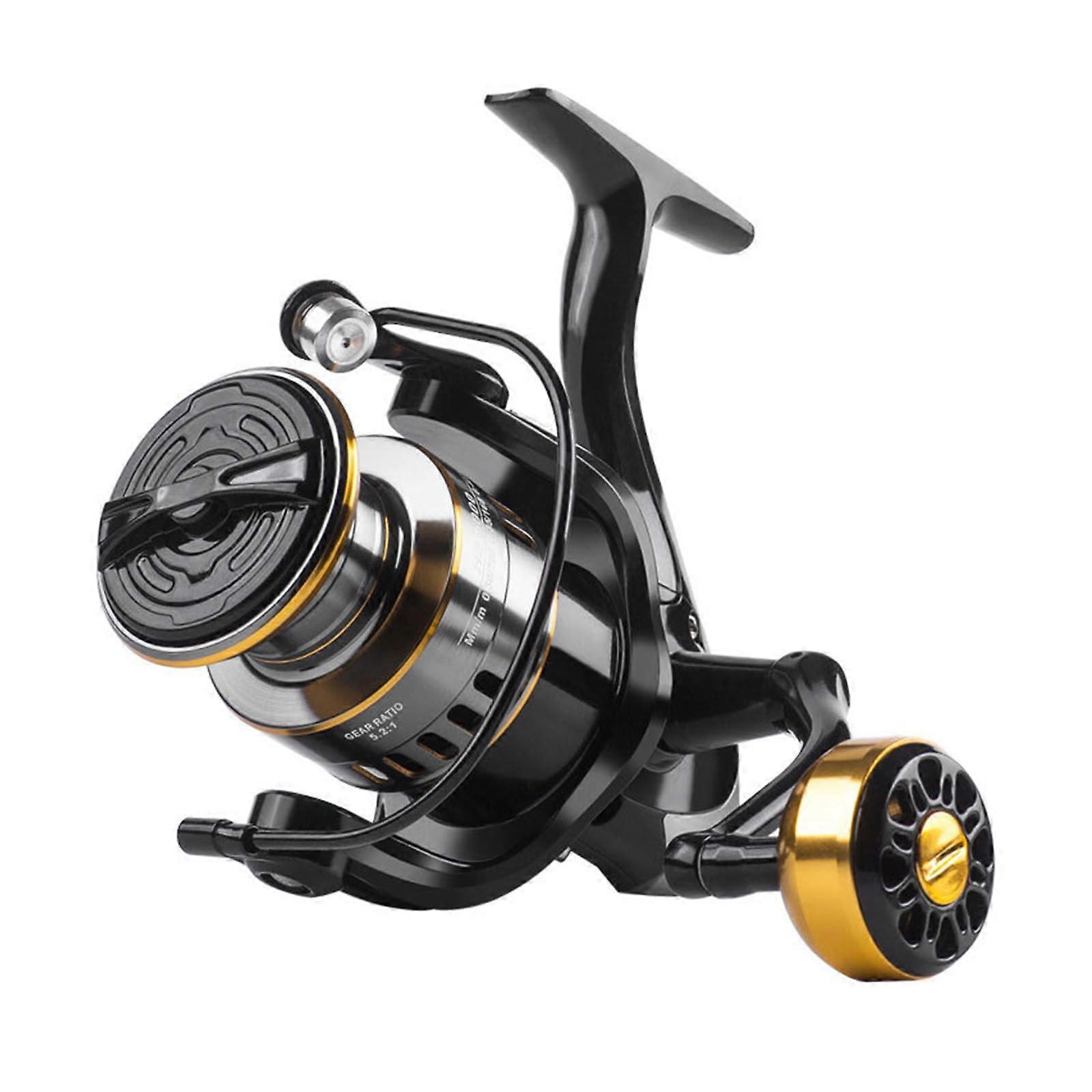 HE1000-7000 Fishing Reel For Freshwater Use Interchangeable Handle 5.2:1 Gear Ratio