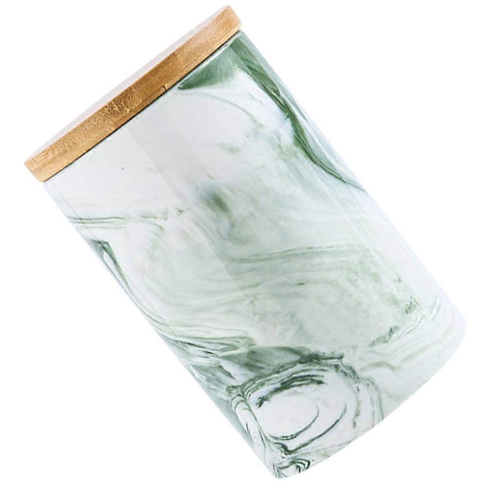 Green Ceramic Storage Jar with Lid for Keeping Dried Fruit Tea Fresh in Kitchen