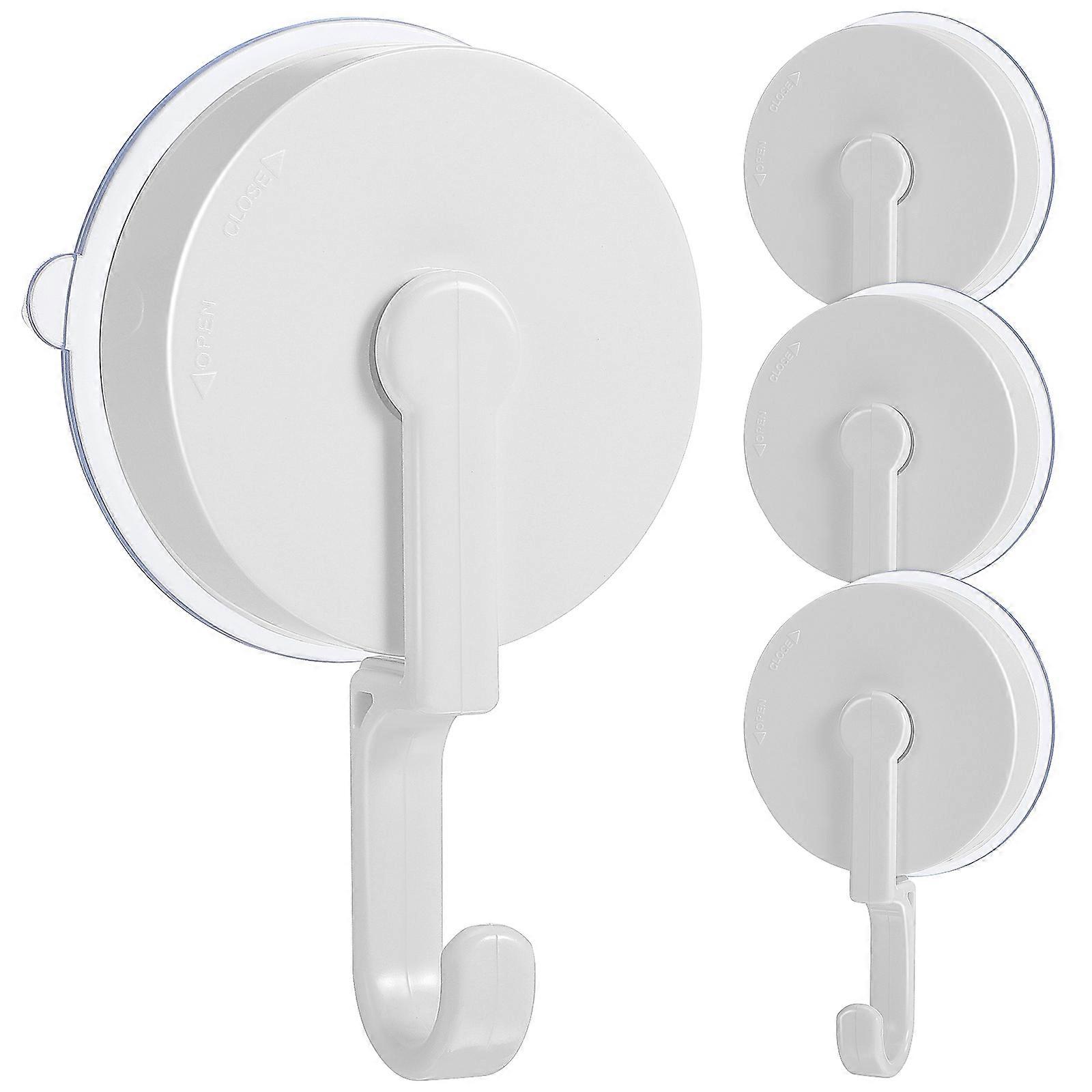 4PCS Heavy Duty Rotating Suction Cup Hooks – Strong Wall Hooks for Bathroom Towels & Window Wreaths – Space Saving No Drill Design with Stable Hold