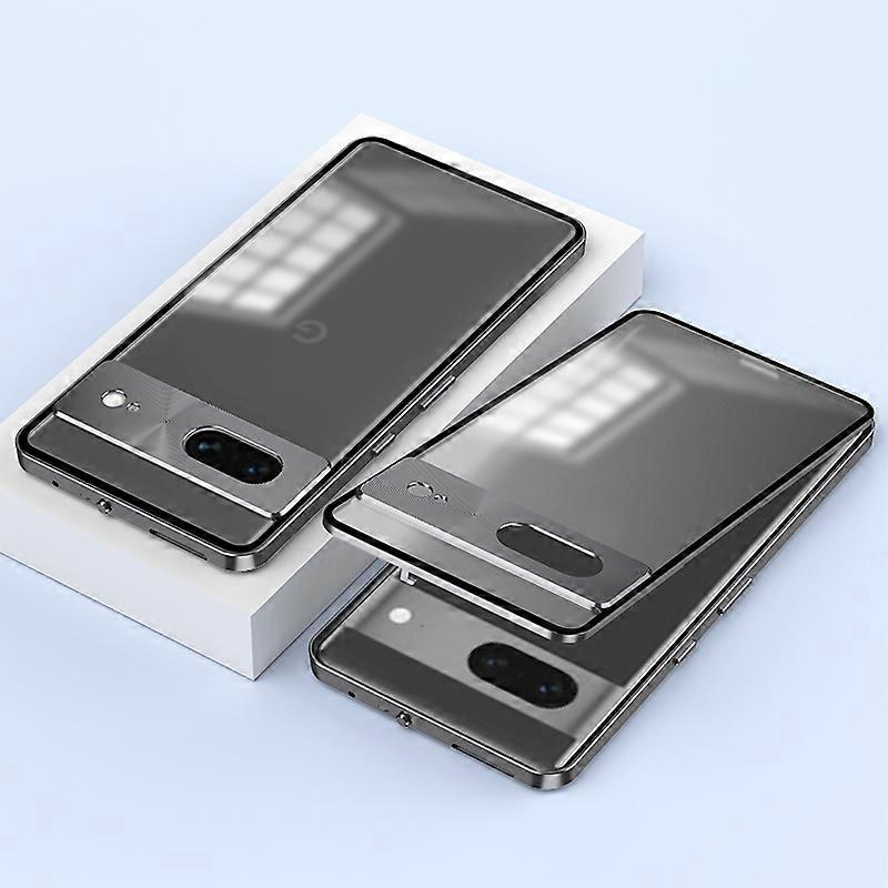 y6C For Google Pixel 7 5G Case Aluminium Alloy Frame Matte PC Cover C0o with Pop-Up Snap Lock - Tarn