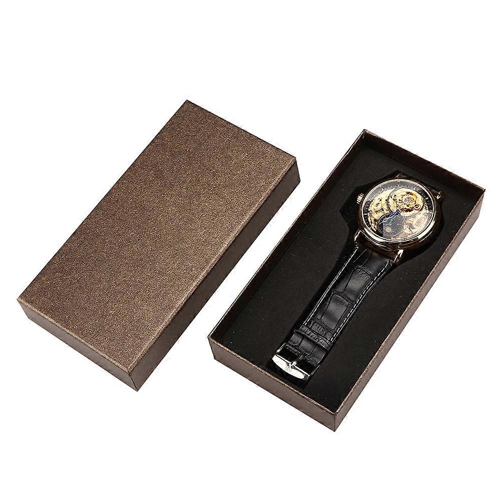 FORSINING Waterproof Automatic Mechanical Watch Men PU Strap Wristwatch