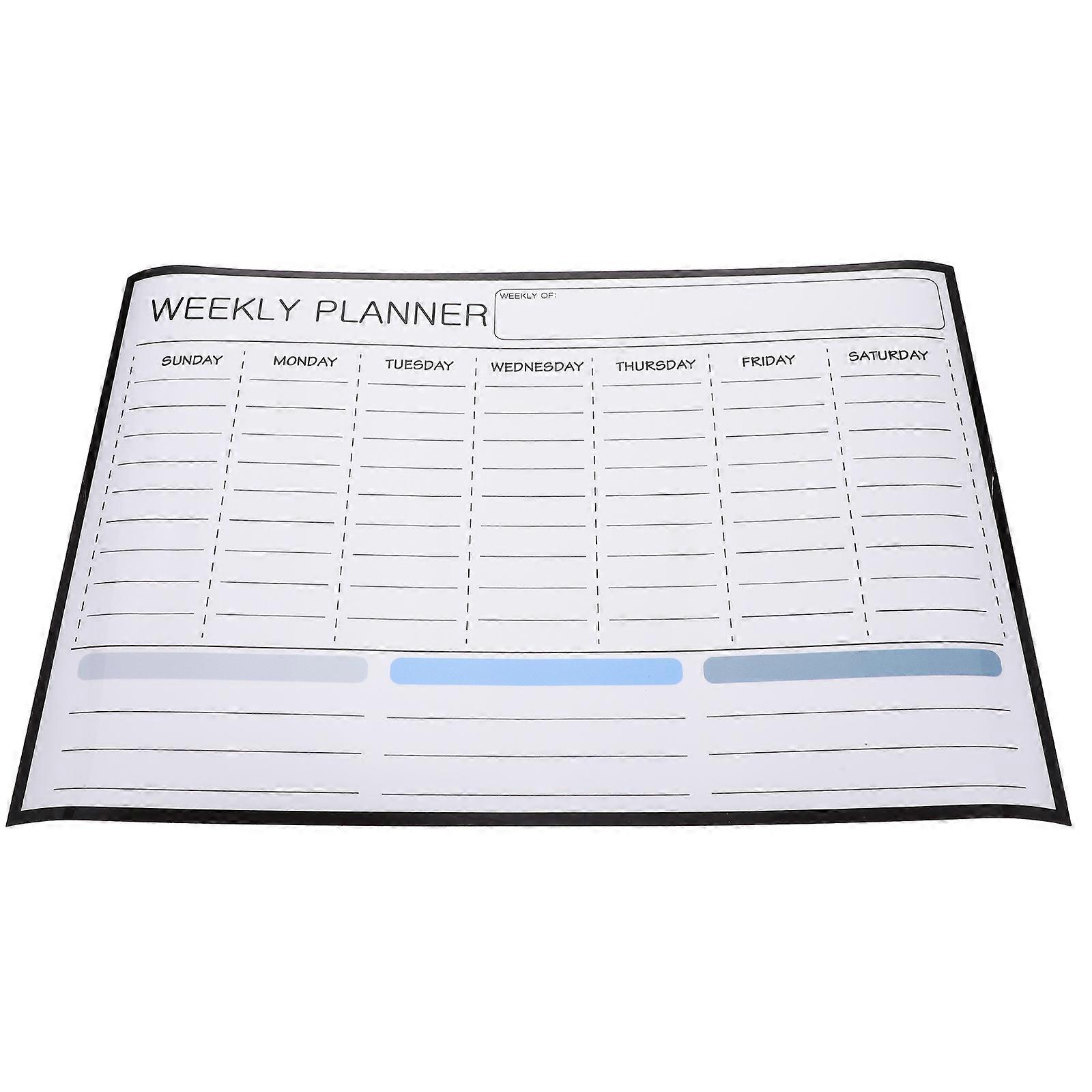 Household Fridge Calendar Multi-Function Schedule Board Rectangular White 42.00X29.70X0.10CM Note Taking 1Set