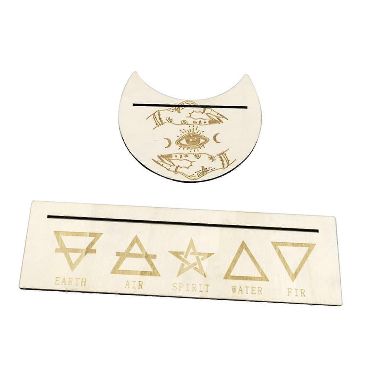 Tarotkarten Display Klammern Set – Dekorativer Holz Kartenhalter Für Rituale, Ständer, 6 Stück, Naturfarben