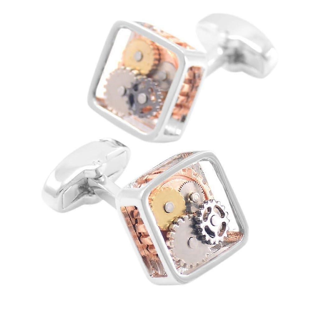 quality mechanical gear cufflinks for men, THREE colors (witfruit Peach5, onesizefitsall) Witfruit Peach5 Onesizefitsall