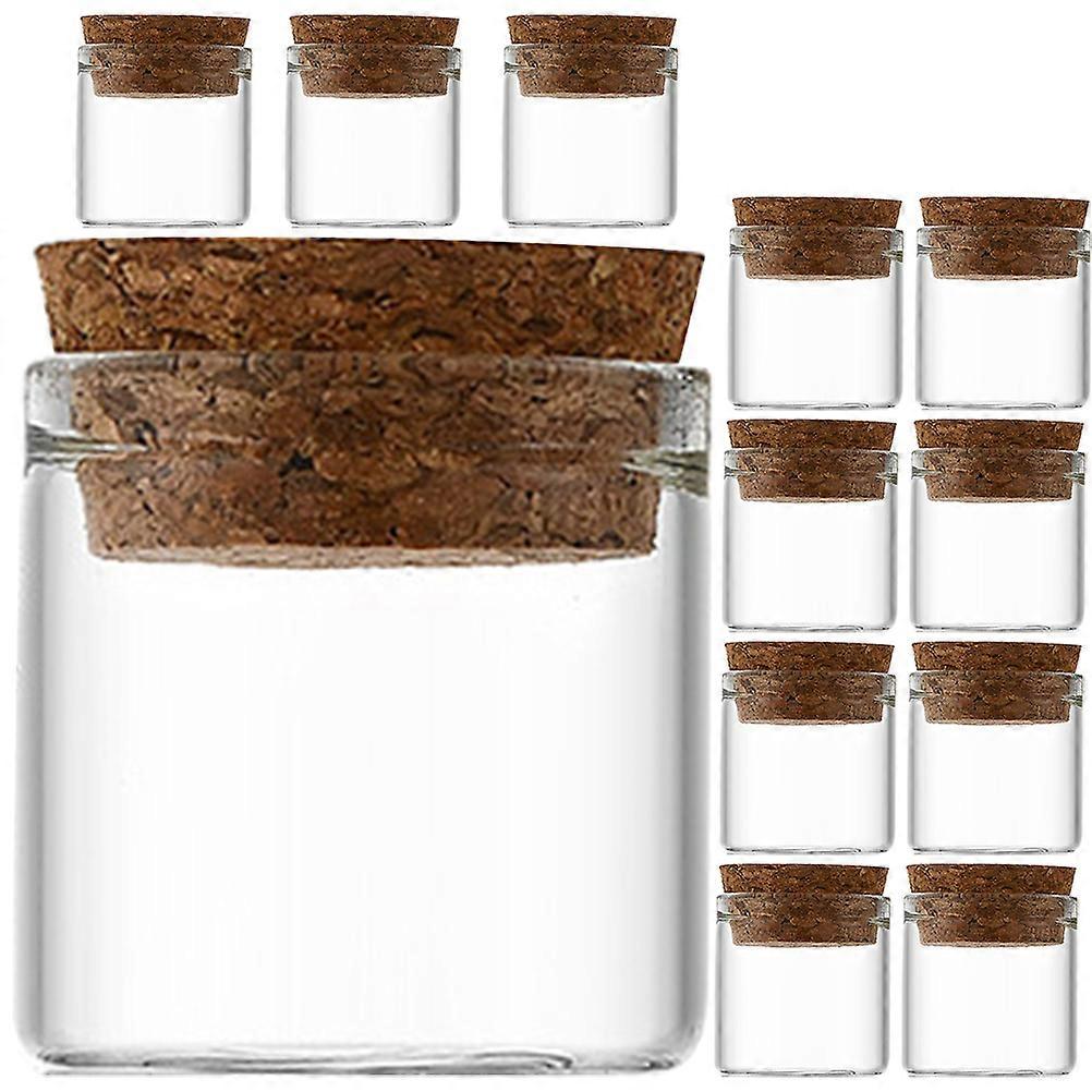 12pcs High Borosilicate Glass Bottles with Wood Stoppers – Leakproof Transparent Storage Tubes for Dried Flowers, Tea, DIY Candy Jars, and Home