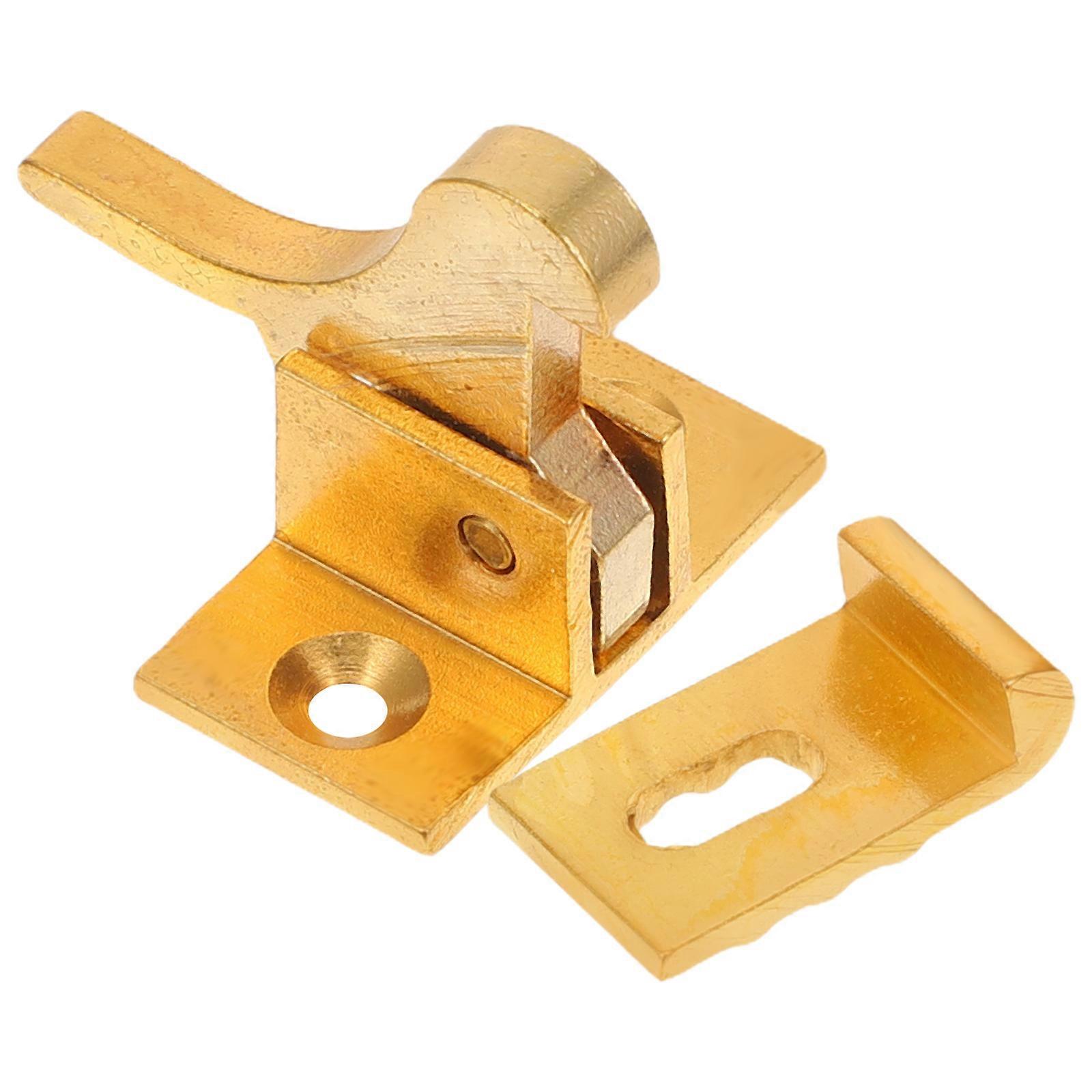 Brass Window Latch Security Lock Heavy Duty Cabinet Elbow Latch Theft Prevention Mechanism for Windows Doors and Cabinets