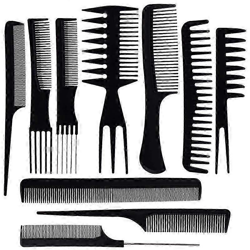 Set mit 10 Friseurkämmen schwarz