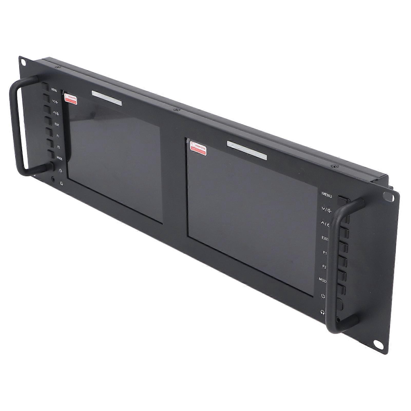 D71 PLUS Dual 7" 3RU IPS Touchscreen Rack Mount Display 1920x1200