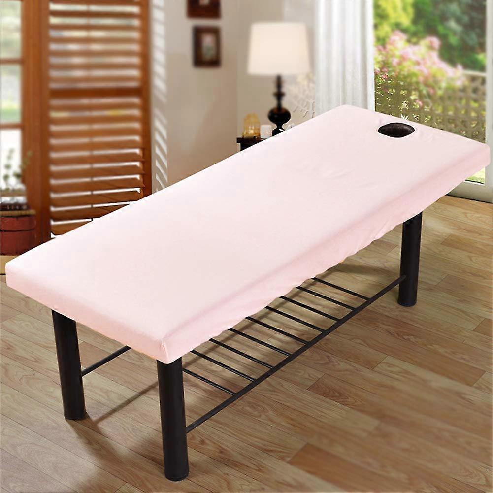 2 x Massage Table Sheets with Face Hole Elastic Fitted Sheet for Universal Beauty Bed Couch Cover Breathable Soft Spa Beauty Facial Salon