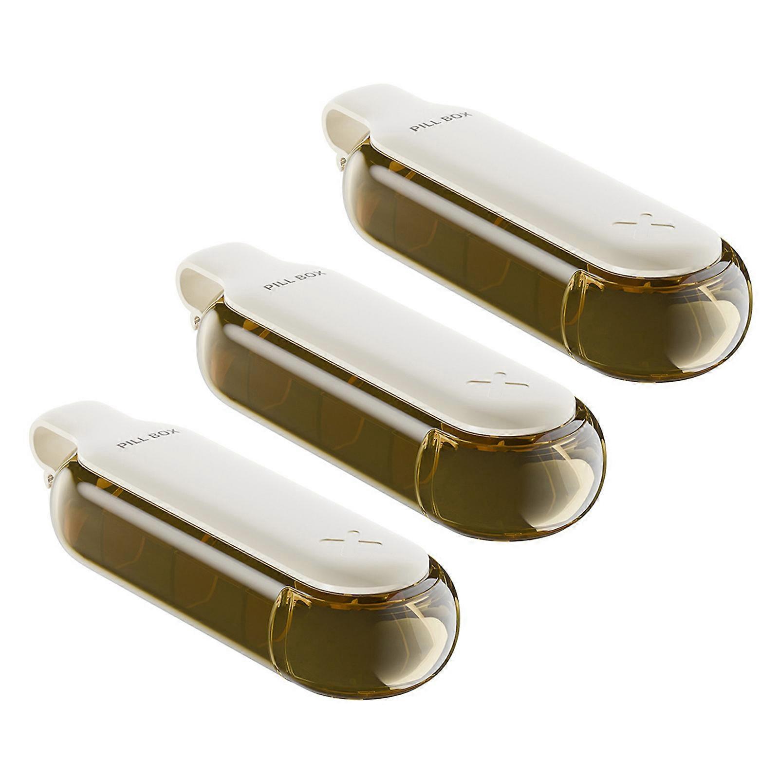 Drawer Pills Organizers PP Materials with Multiple Compartments Portable for Home Use Efficient Medicine Management  Yellow