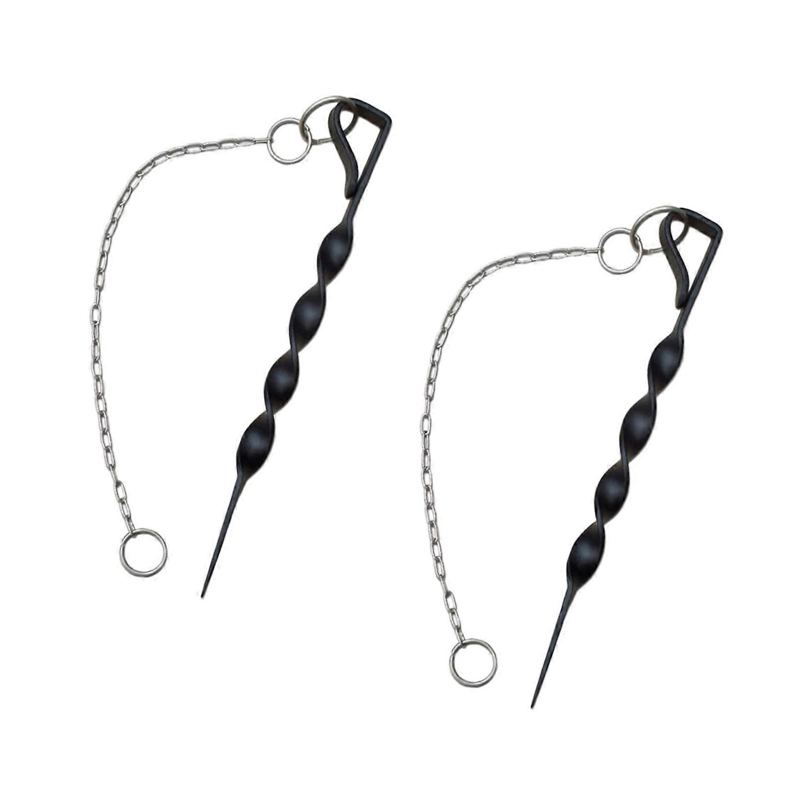 2pcs Reinforced Iron Ground Anchors Fixing Spikes Suitable For Rain Chains Helical Tip Stake Garden Stabilization System Multicolor